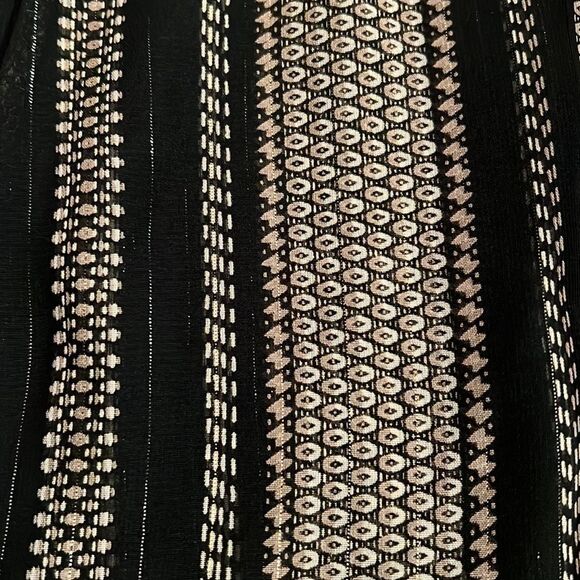 Veronica m. Draped Hem Surplice Wrap Sheer Metallic Striped Pullover Blouse - Picture 2 of 8